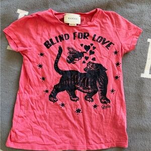 Gucci Kids Pink 'Blind for Love' T-Shirt